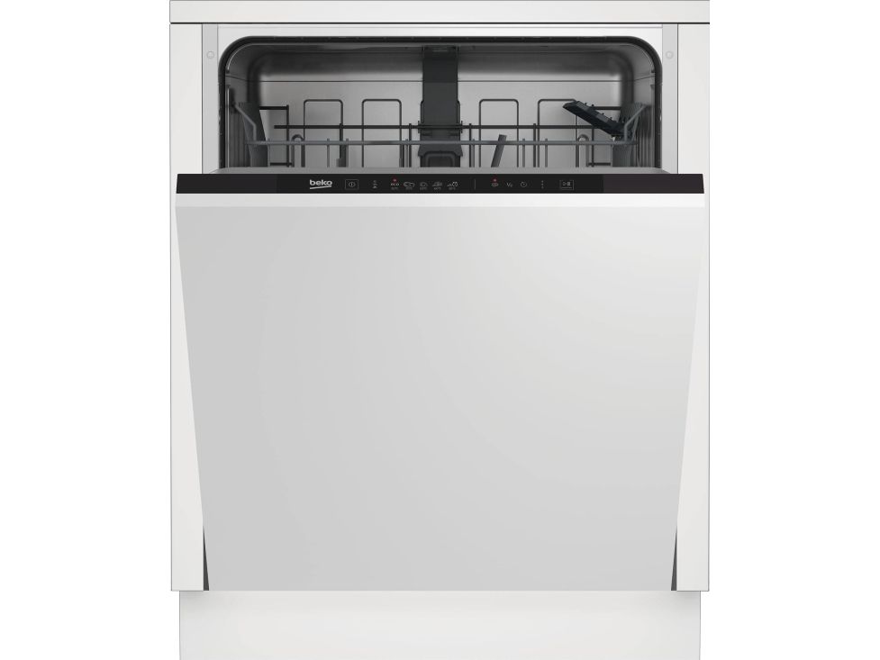 Beko DIN35320, Fuldt indbygget, Fuld størrelse (60 cm), LED, Kold, Varm, Kurv, Rustfrit stål