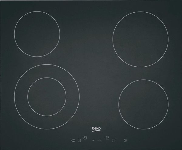 Beko HIC64401 - Keramisk kogeplade - 4 plader - Niche - bredde: 56 cm - dybde: 49 cm - rammeløs - sort