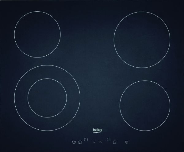 Beko HIC64401 - Keramisk kogeplade - 4 plader - Niche - bredde: 56 cm - dybde: 49 cm - rammeløs - sort