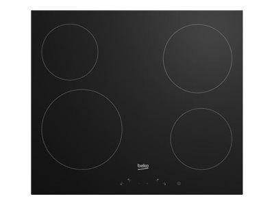 Beko HIC64401 - Keramisk kogeplade - 4 plader - Niche - bredde: 56 cm - dybde: 49 cm - rammeløs - sort