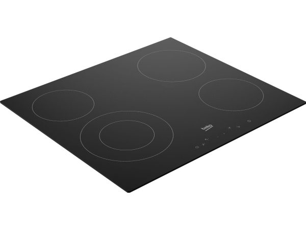 Beko HIC64401 - Keramisk kogeplade - 4 plader - Niche - bredde: 56 cm - dybde: 49 cm - rammeløs - sort