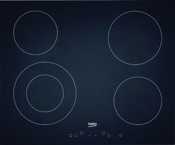 Beko HIC64401 - Keramisk kogeplade - 4 plader - Niche - bredde: 56 cm - dybde: 49 cm - rammeløs - sort