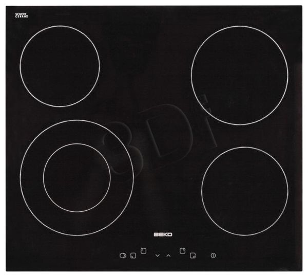 Beko HIC64401 - Keramisk kogeplade - 4 plader - Niche - bredde: 56 cm - dybde: 49 cm - rammeløs - sort