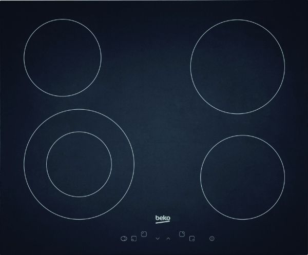 Beko HIC64401 - Keramisk kogeplade - 4 plader - Niche - bredde: 56 cm - dybde: 49 cm - rammeløs - sort