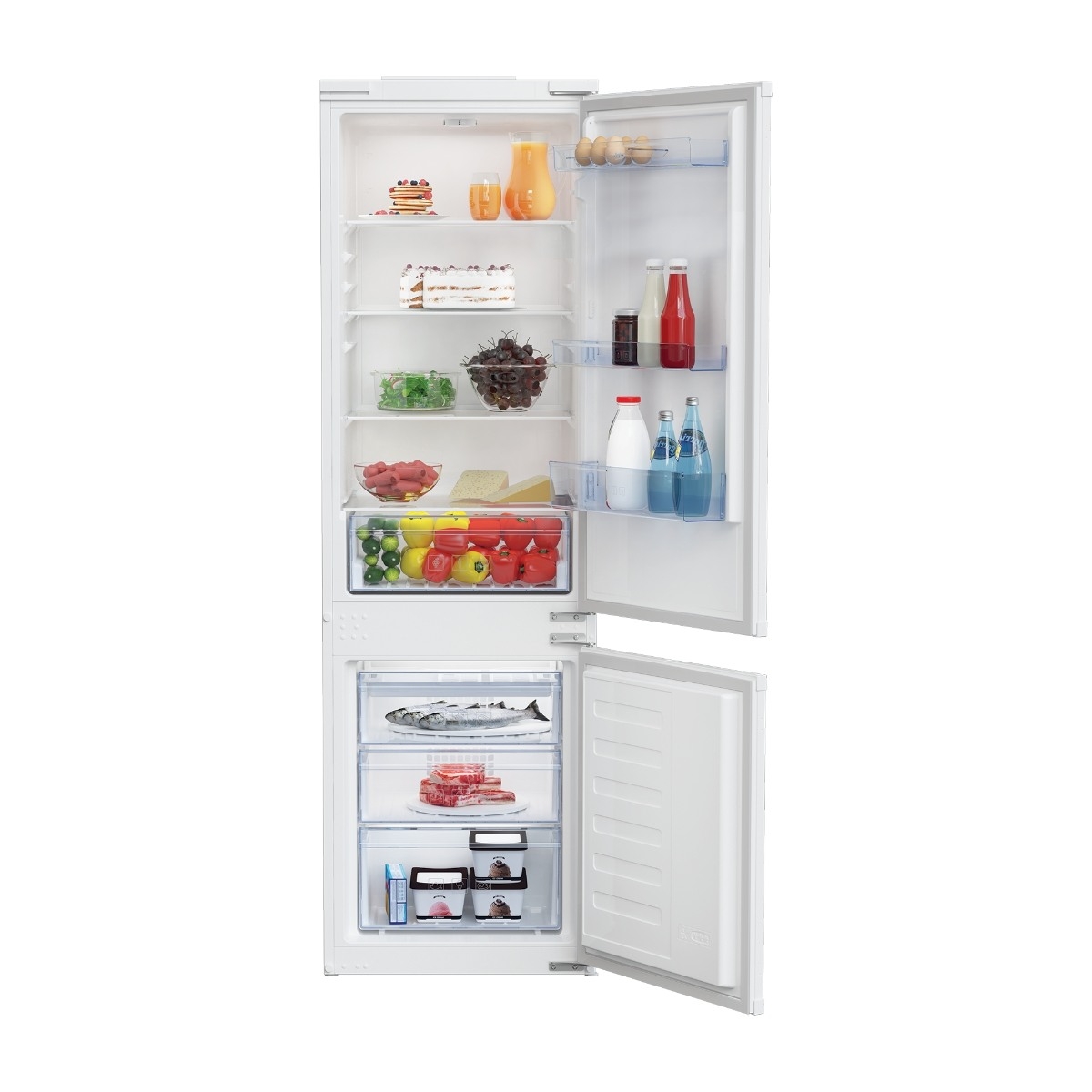 Beko BCSA285K4SN integreret kølefryseskab