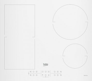 Beko HII64200FMTW, Hvid, Indbygget, 60 cm, Zone induktionskogeplade, Glas, 4 zone(s)