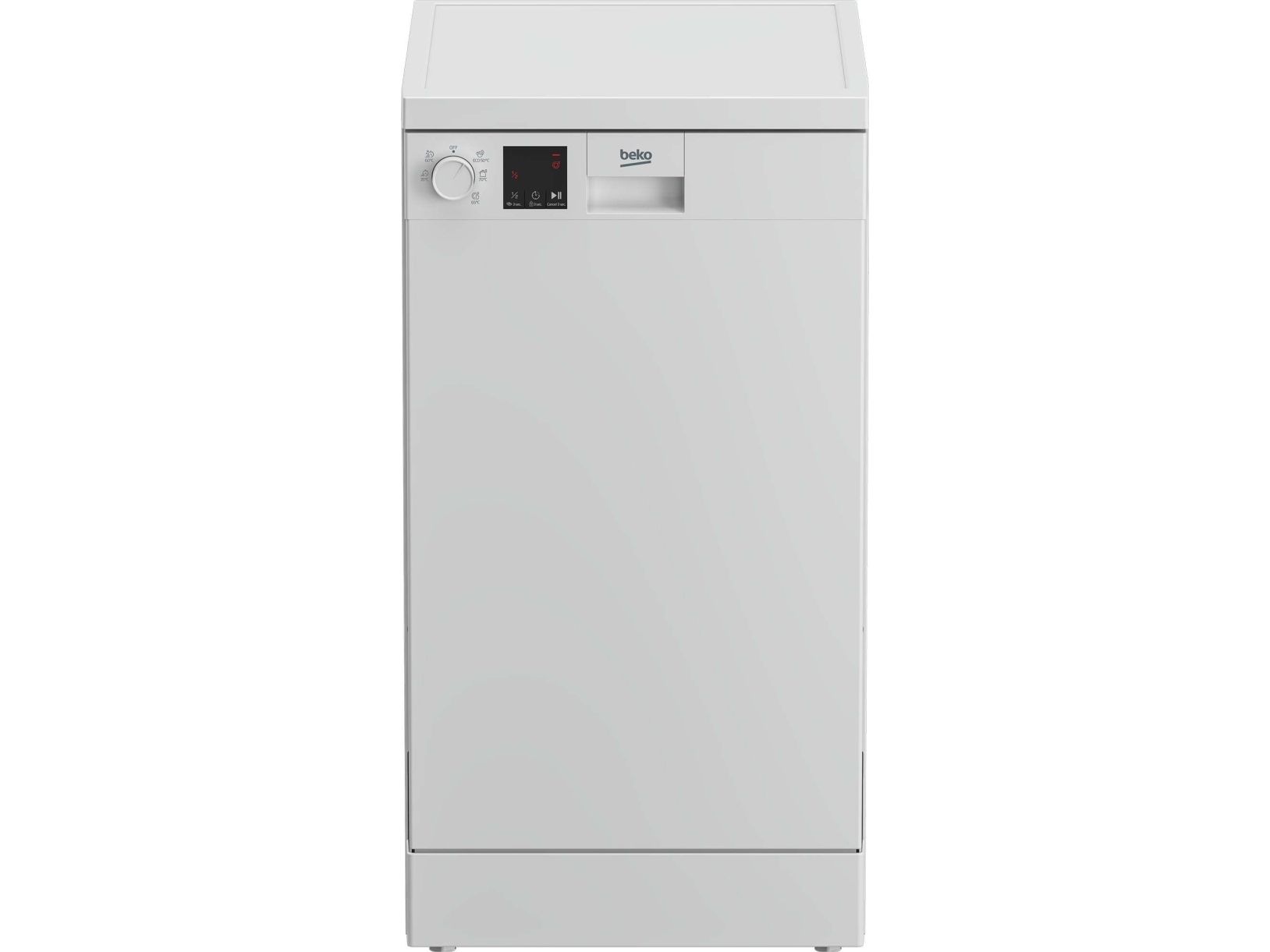 BEKO DVS05024W opvaskemaskine fritstående - Bre3dde: 45cm - Højde: 85cm - LED lys - Til 10 kuverter - Hvid