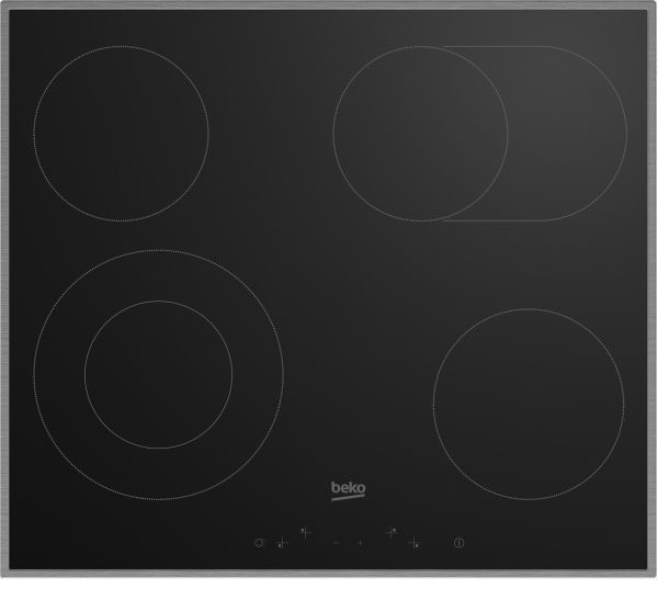 Beko BBSM12320X, Keramisk, 4 zone(s), Keramisk, Sort, Berøring, 58 cm
