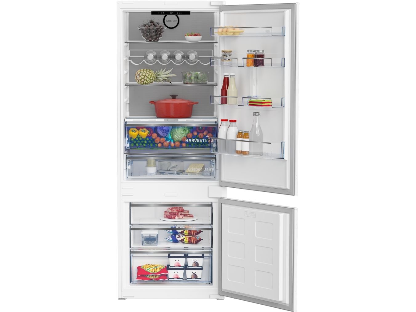 Beko BCNE400E50SHN, 370 L, SN-T, 5,2 kg/24t, D, Frisk zone, aflukke, Hvid billede 3