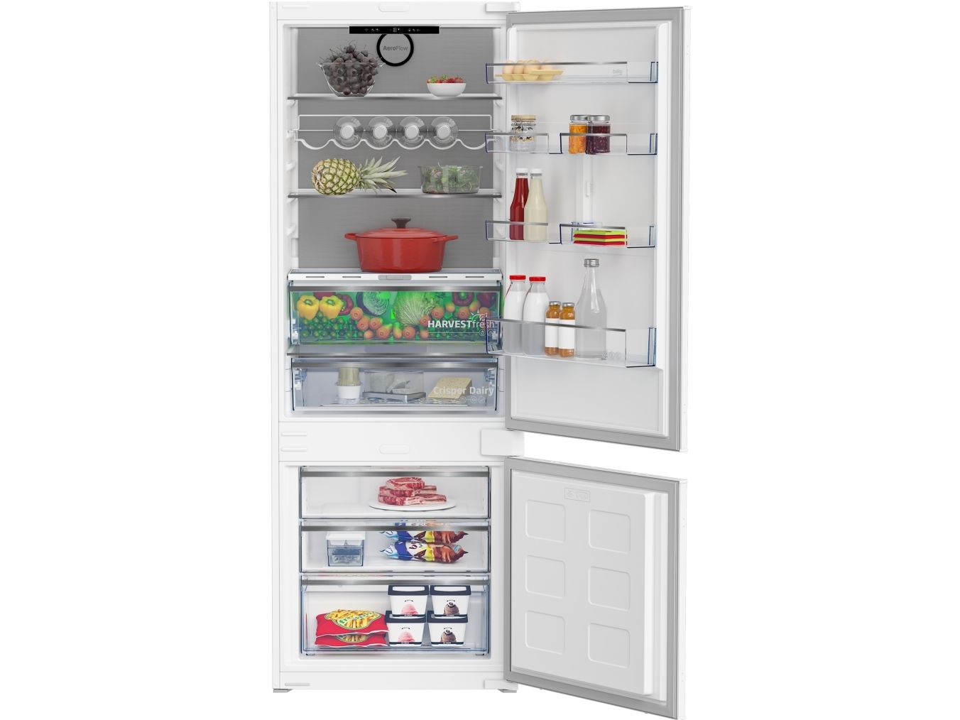 Beko BCNE400E50SHN, 370 L, SN-T, 5,2 kg/24t, D, Frisk zone, aflukke, Hvid