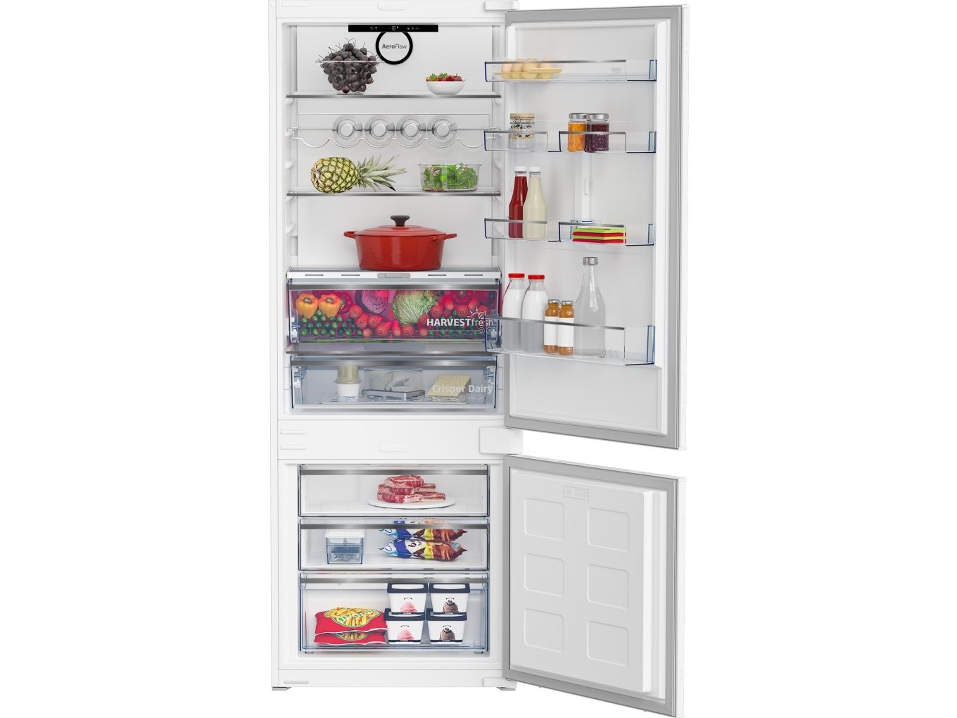 Beko BCNE400E40SN, 370 L, SN-T, 5,2 kg/24t, E, Frisk zone, aflukke, Hvid billede 2
