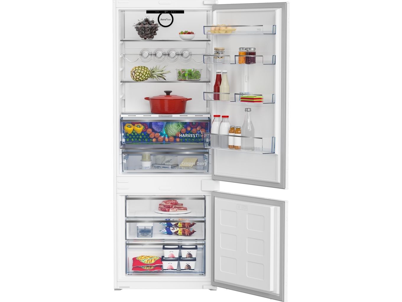 Beko BCNE400E40SN, 370 L, SN-T, 5,2 kg/24t, E, Frisk zone, aflukke, Hvid billede 3