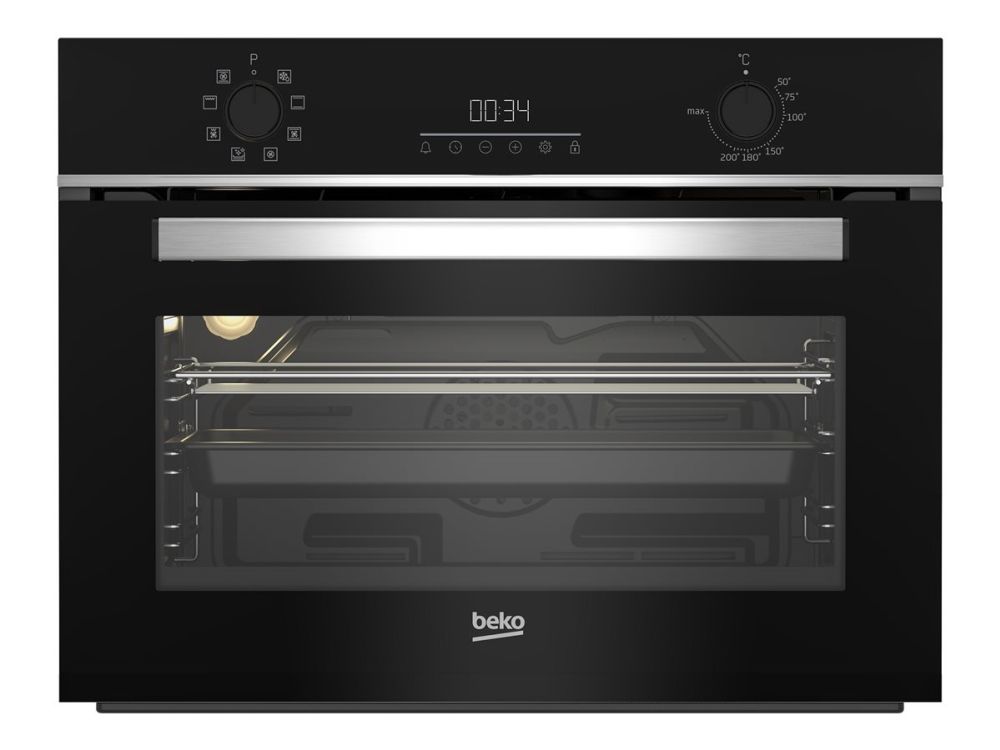Beko BBCM13300X - Ovn - til indbygning - niche - bredde: 56 cm - dybde: 55 cm - højde: 45 cm - med selv-rengøring - Klasse A - rustfrit stål