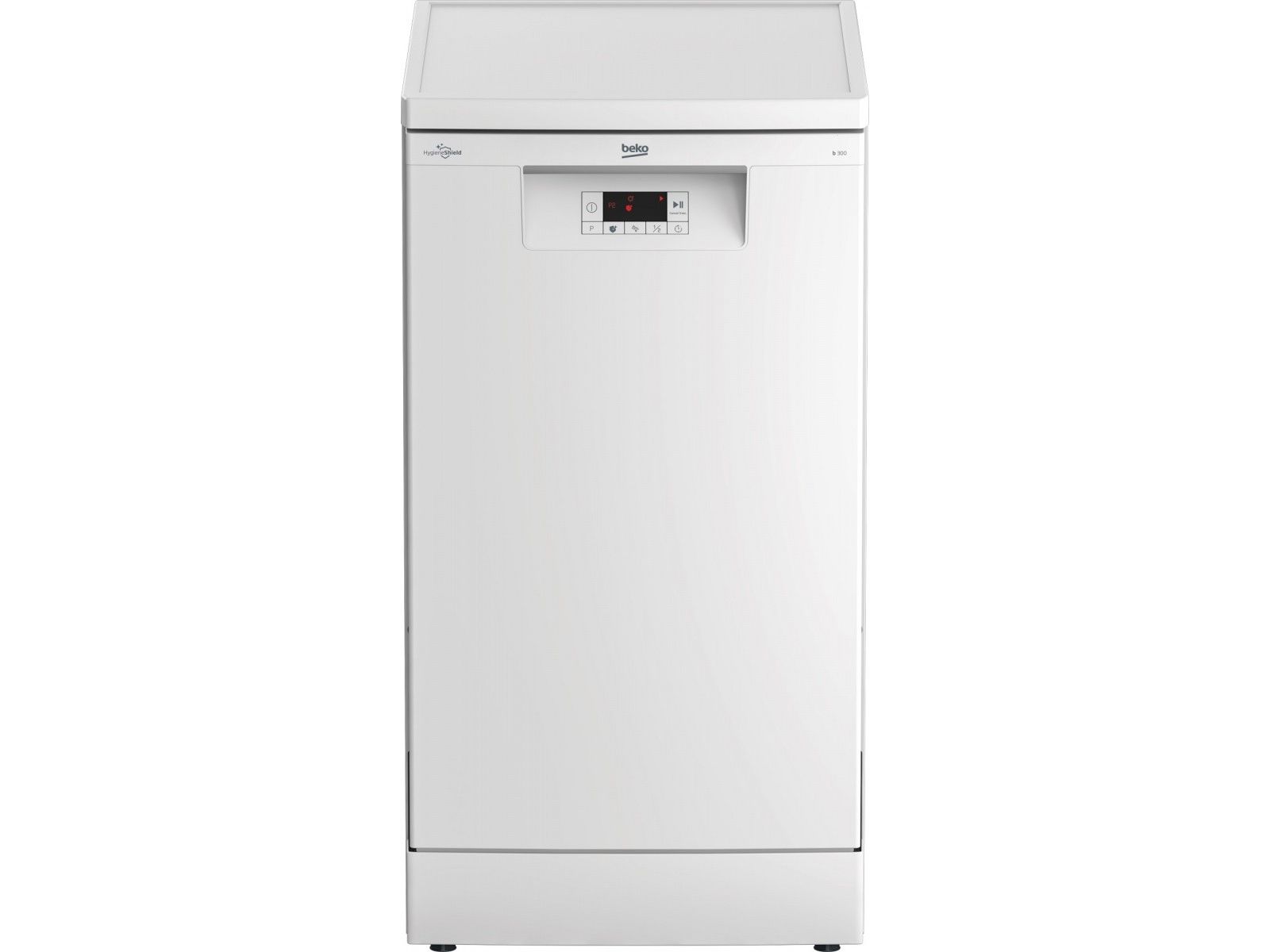 Beko BDFS15020W, Fritstående, Slimline (45 cm), Hvid, LED, Rustfrit stål, 10 kuverter