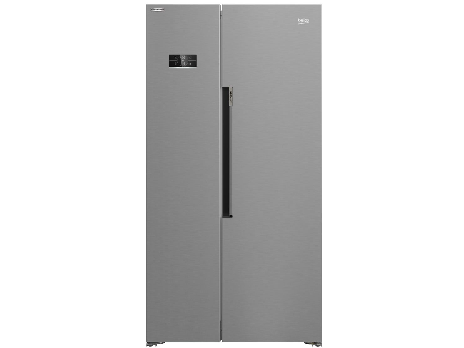 Beko GN1603140XBN, Fritstående, Amerikansk dør, Metallic, 2 dør(e), LED, På døren billede 1