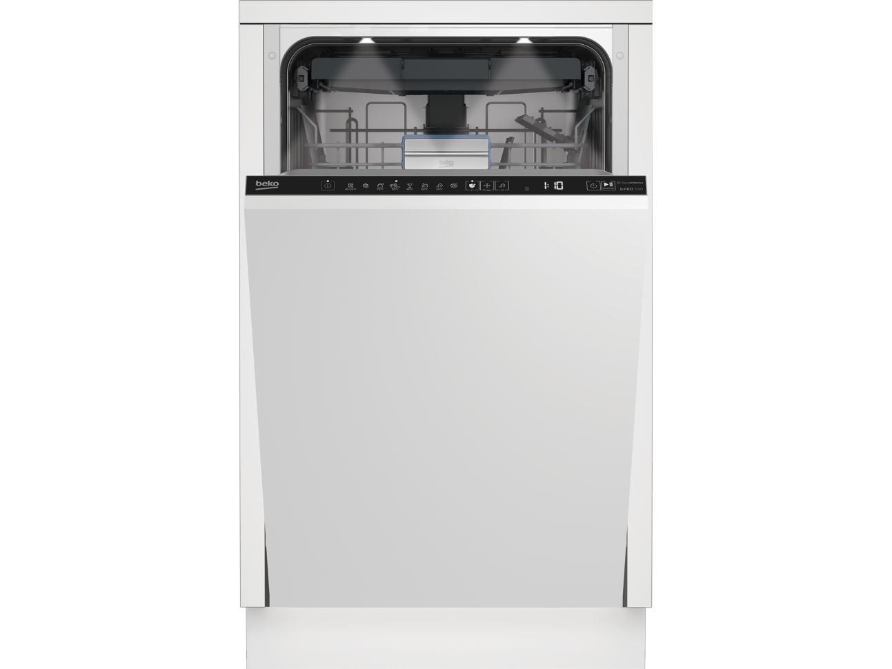Beko BDIS38041Q, Fuldt indbygget, Slimline (45 cm), Hvid, Knapper, 10 kuverter, C