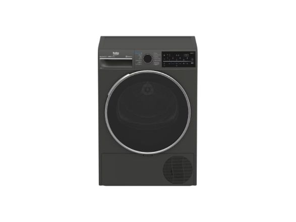 Beko B5T89243M, Fritstående, Front-læsning, Varmepumpe, Sort, Dreje, Berøring, Højre