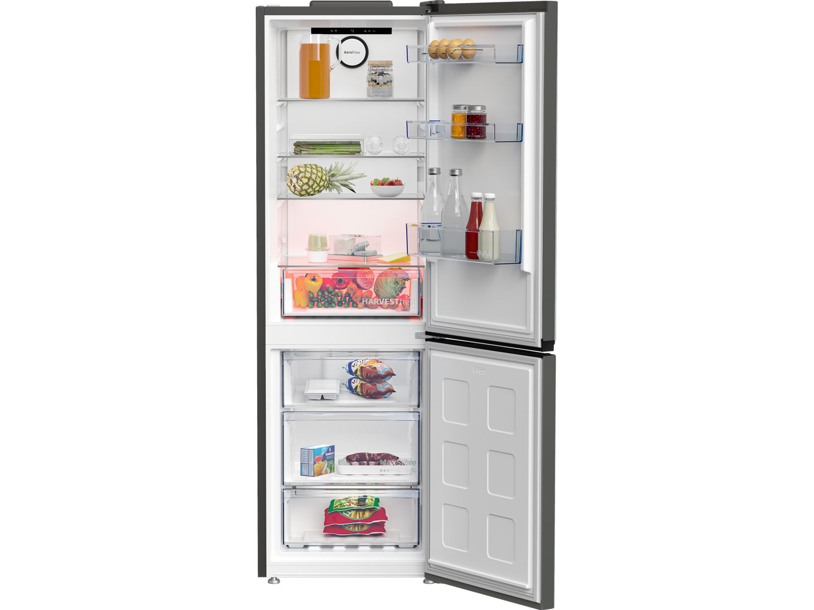 Beko B5RCNA366HG, 316 L, SN-T, 6 kg/24t, C, Frisk zone, aflukke, Grå