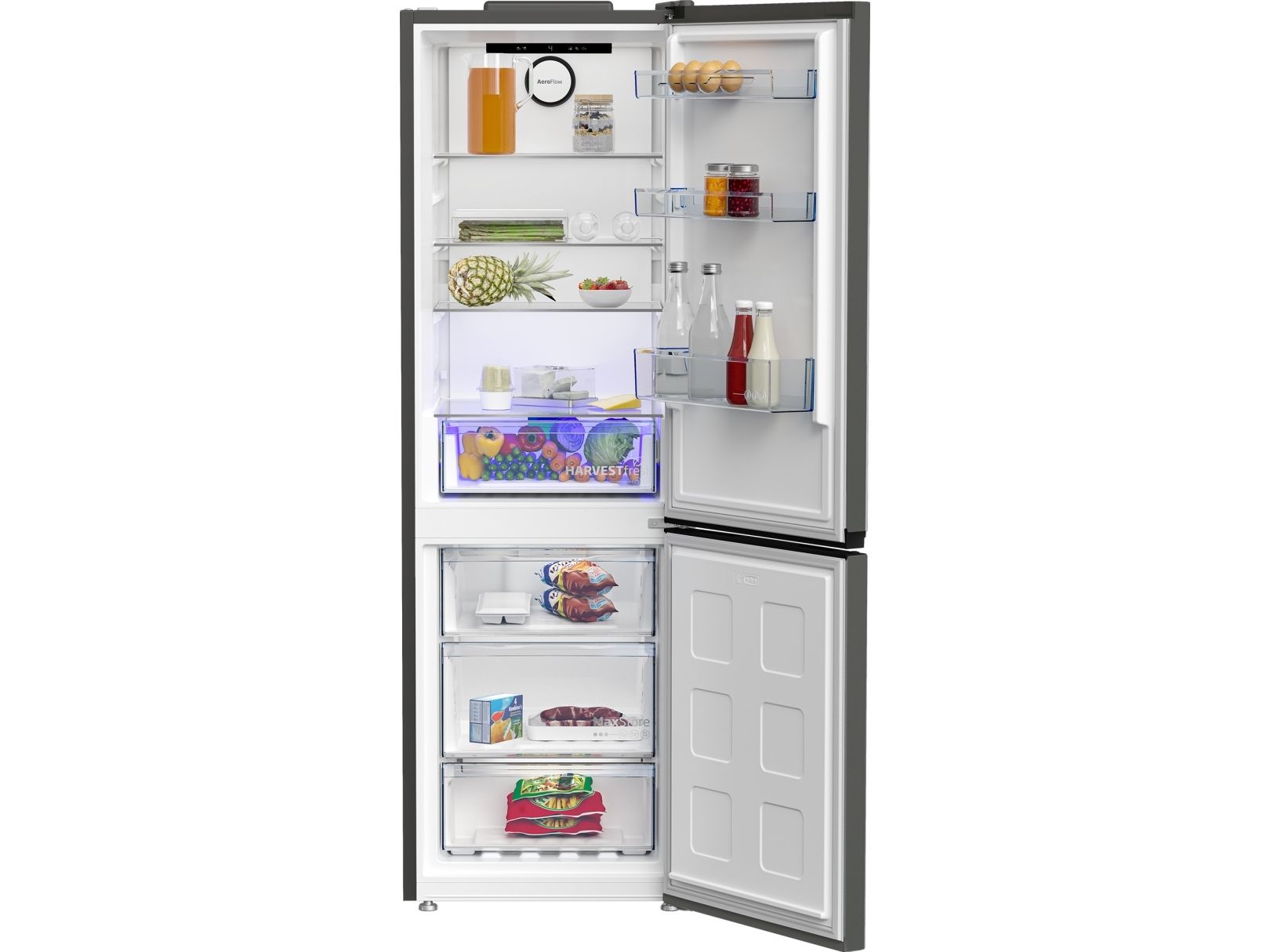 Beko B5RCNA366HG, 316 L, SN-T, 6 kg/24t, C, Frisk zone, aflukke, Grå