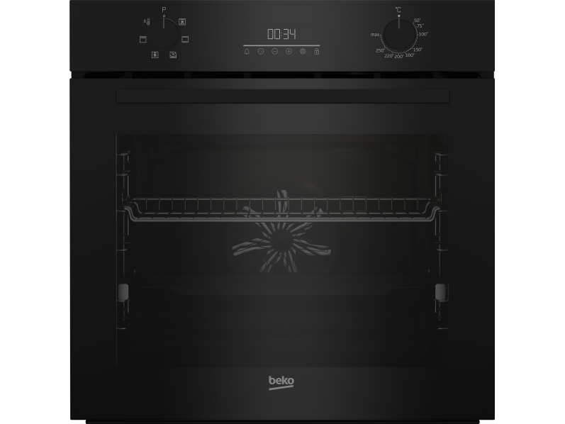 Beko 7768288337, Elektrisk ovn, 72 L, 2400 W, Blæserassisteret, Hydro, Sort
