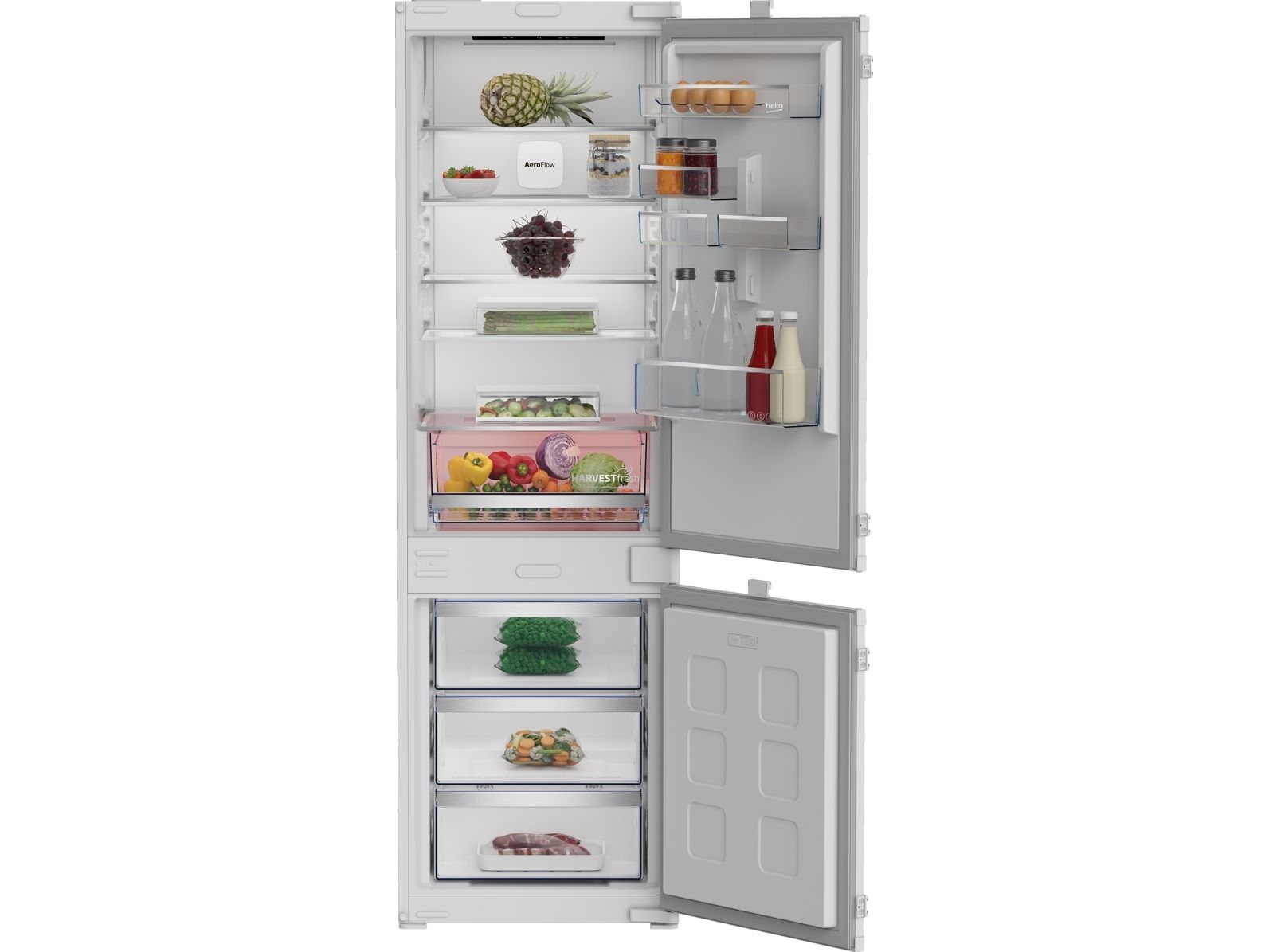 Beko B5BCNA295HS, 270 L, SN-T, 3,5 kg/24t, D, Frisk zone, aflukke, Hvid