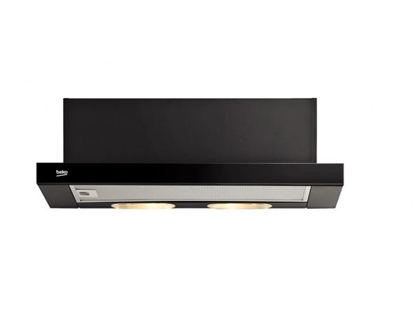 Beko CTB 6250 B - Hætte - teleskopisk - bredde: 59.8 cm - dybde: 28 cm - udsugning & recirculation - sort