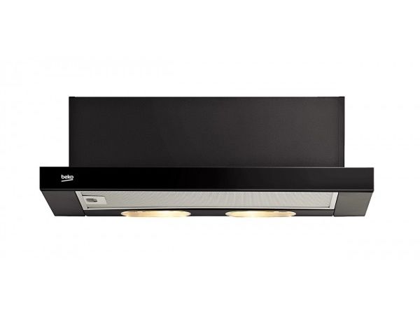 Beko CTB 6250 B - Hætte - teleskopisk - bredde: 59.8 cm - dybde: 28 cm - udsugning & recirculation - sort
