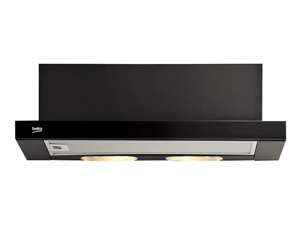 Beko CTB 6250 B - Hætte - teleskopisk - bredde: 59.8 cm - dybde: 28 cm - udsugning & recirculation - sort