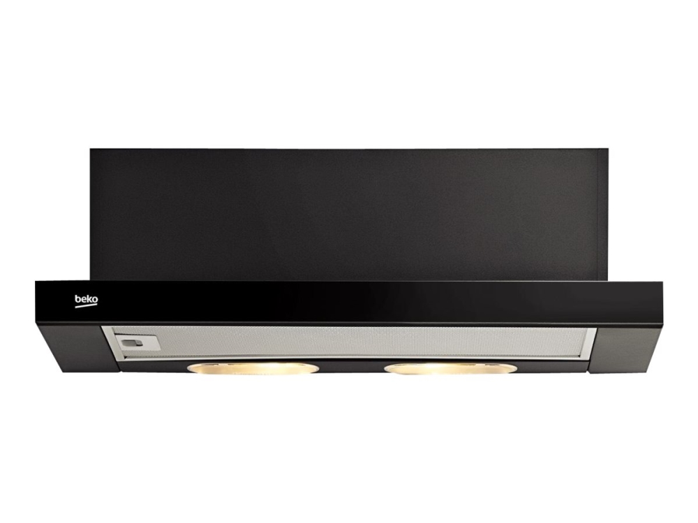 Beko CTB 6250 B - Hætte - teleskopisk - bredde: 59.8 cm - dybde: 28 cm - udsugning & recirculation - sort