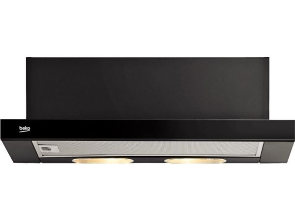 Beko CTB 6250 B - Hætte - teleskopisk - bredde: 59.8 cm - dybde: 28 cm - udsugning & recirculation - sort