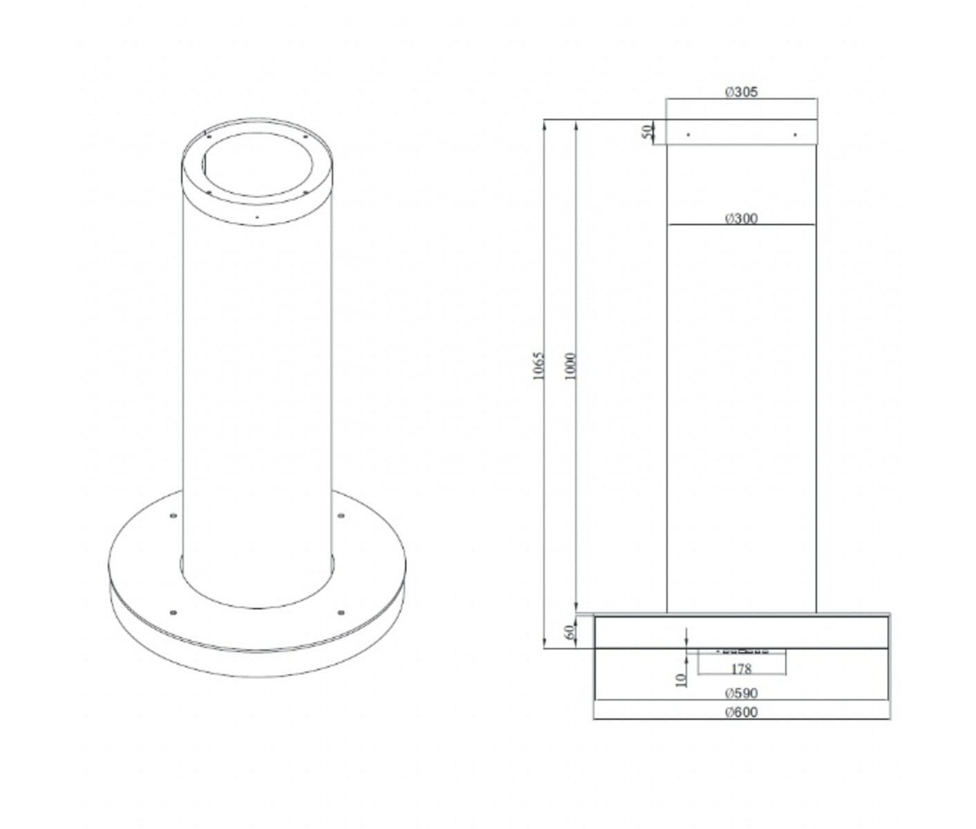 Silverline PE417-60RF 60cm Rustfri Stål Frithængende Emhætte