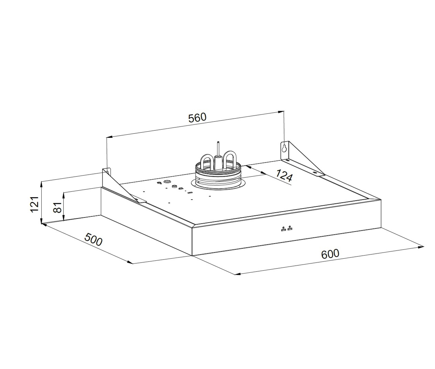 Silverline SC 1163-60 HV CV Emhætte til centralventilation