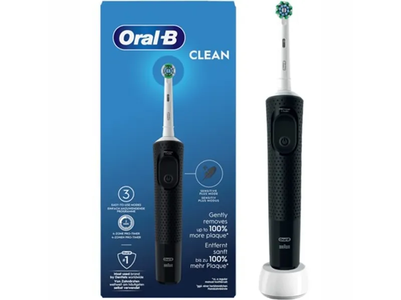 „Oral-B Vitality Pro Clean CrossAction“ juodas elektrinis dantų šepetėlis billede 1