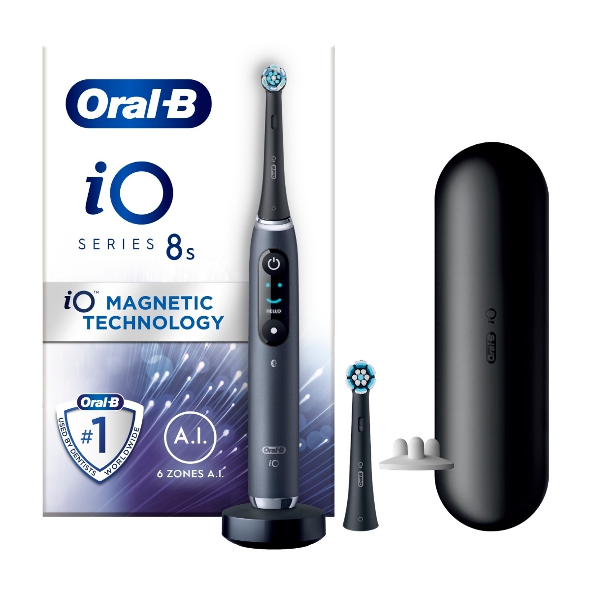 Oral-B iO Series 8S elektrisk tandbørste, black onyx billede 1