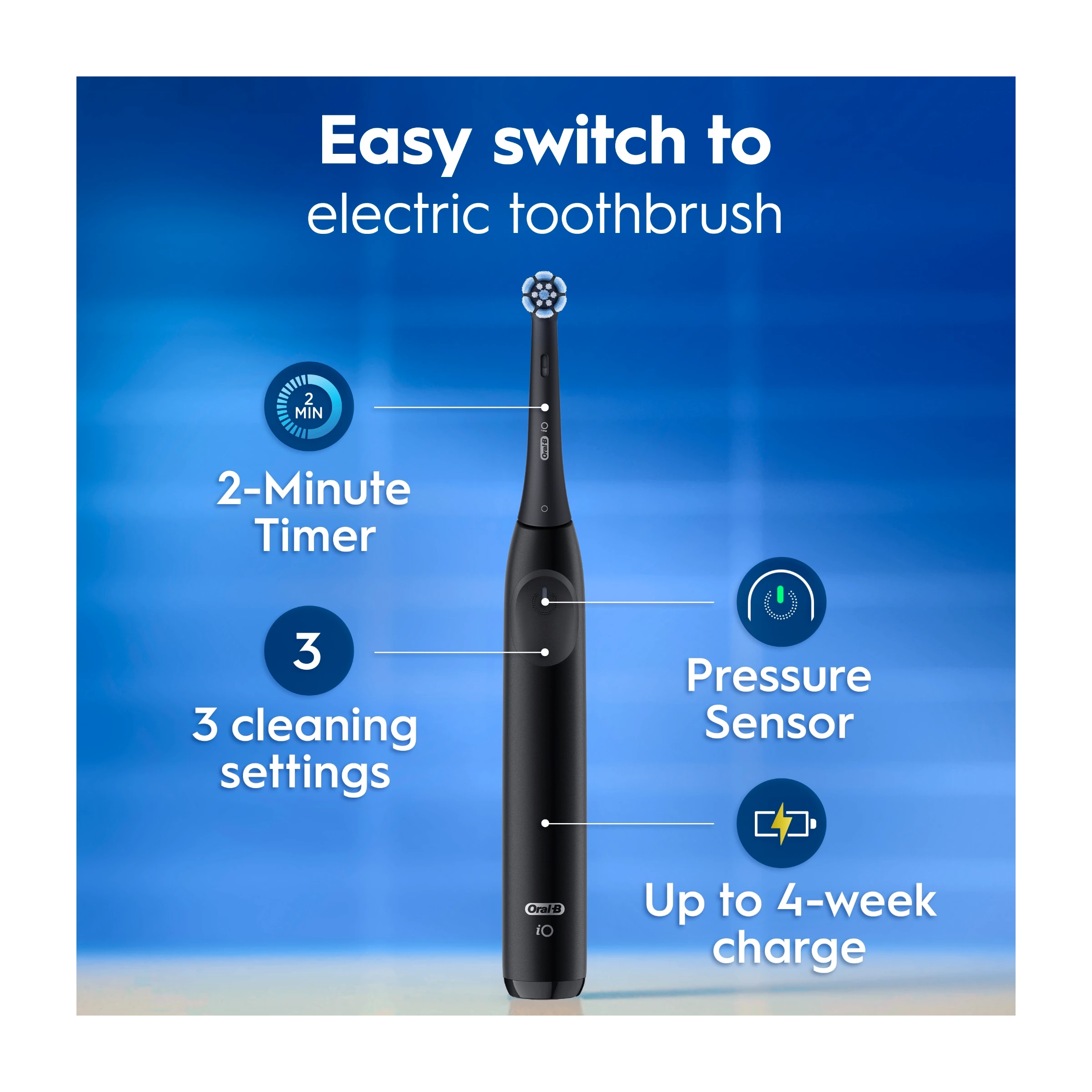 Oral-B iO2 elektrisk tandbørste, sort billede 4