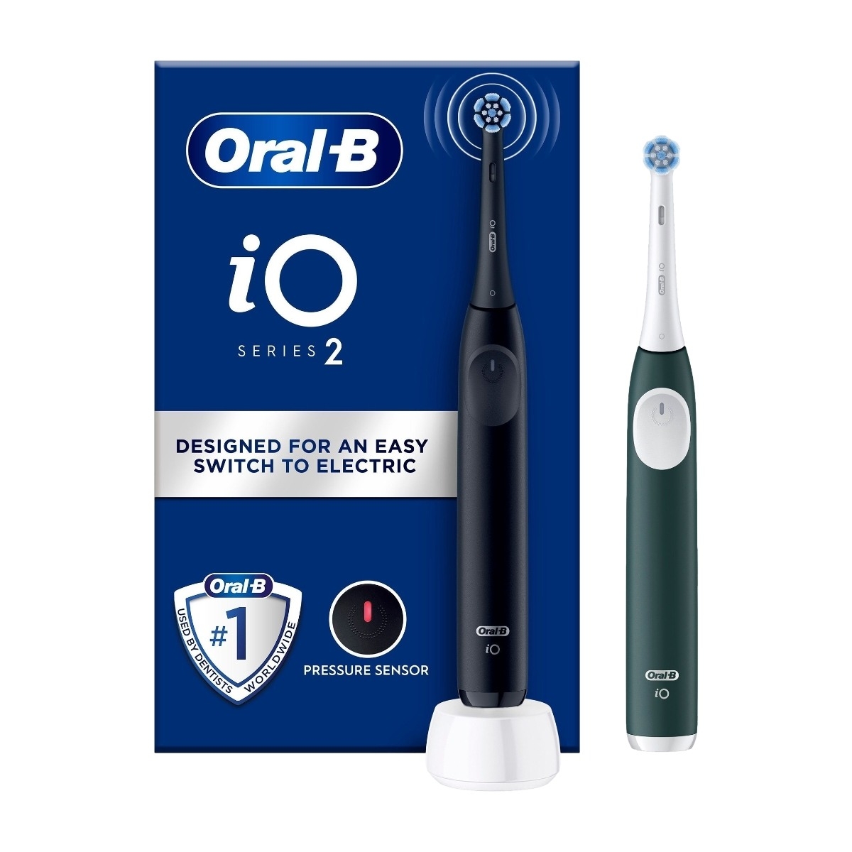 Oral-B iO2 Duo elektrisk tandbørste, Natsort & Skovgrå billede 1