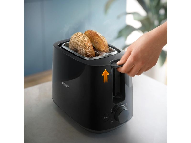 Philips Daily Collection HD2581 - Brødrister - 2 skive - 2 Holdere - sort