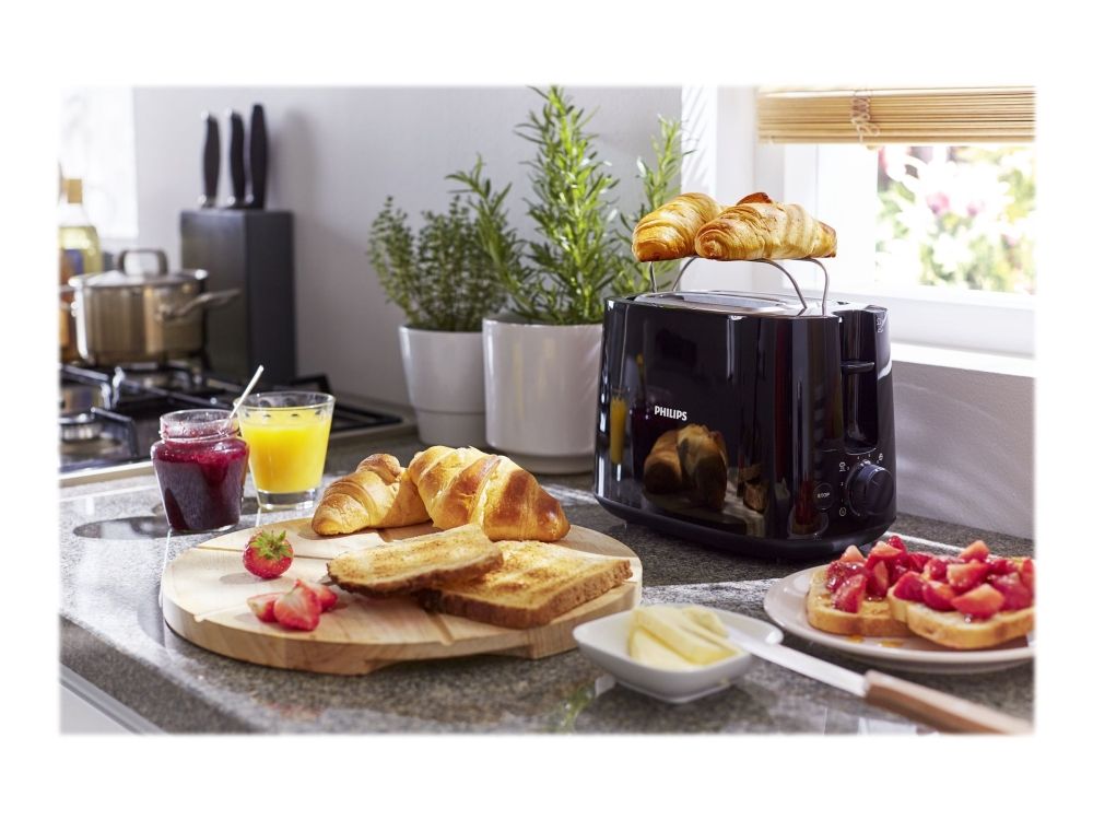Philips Daily Collection HD2581 - Brødrister - 2 skive - 2 Holdere - sort
