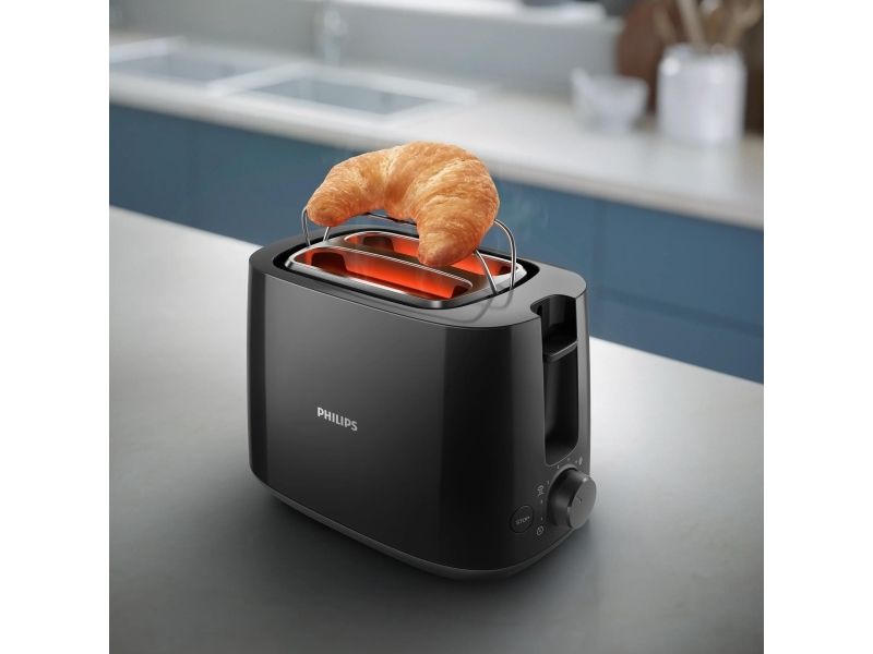 Philips Daily Collection HD2581 - Brødrister - 2 skive - 2 Holdere - sort