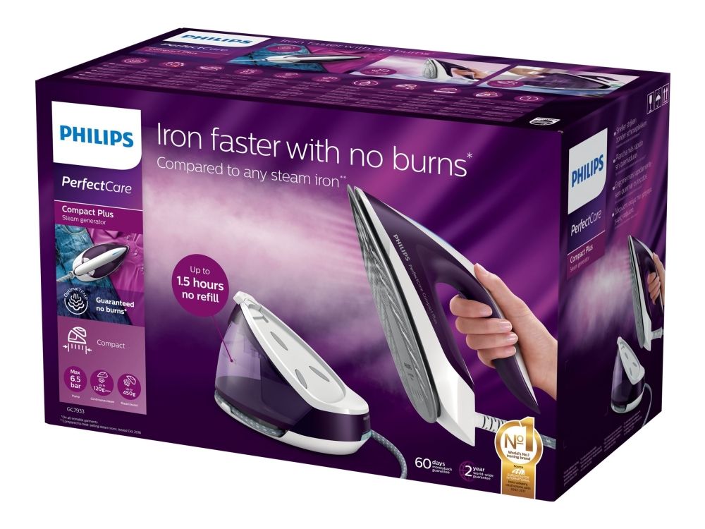 Philips Dampstrygejern PerfectCare Compact Plus GC7933/30 billede 1