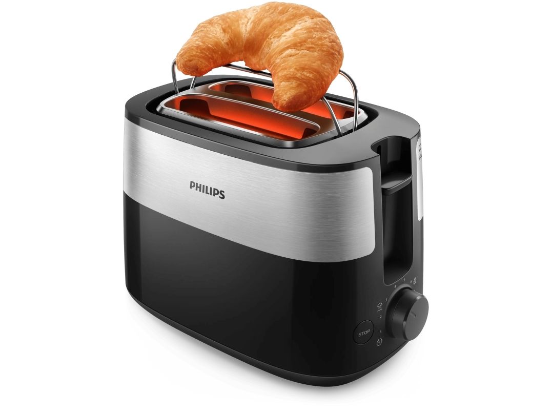 Philips Daily Collection HD2516 - Brødrister - 2 skive - 2 Holdere - sort billede 4
