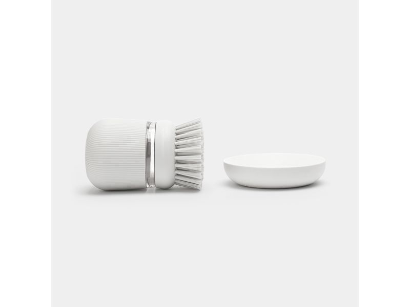 brabantia - soap dispensing dish brush - polyester - light grey