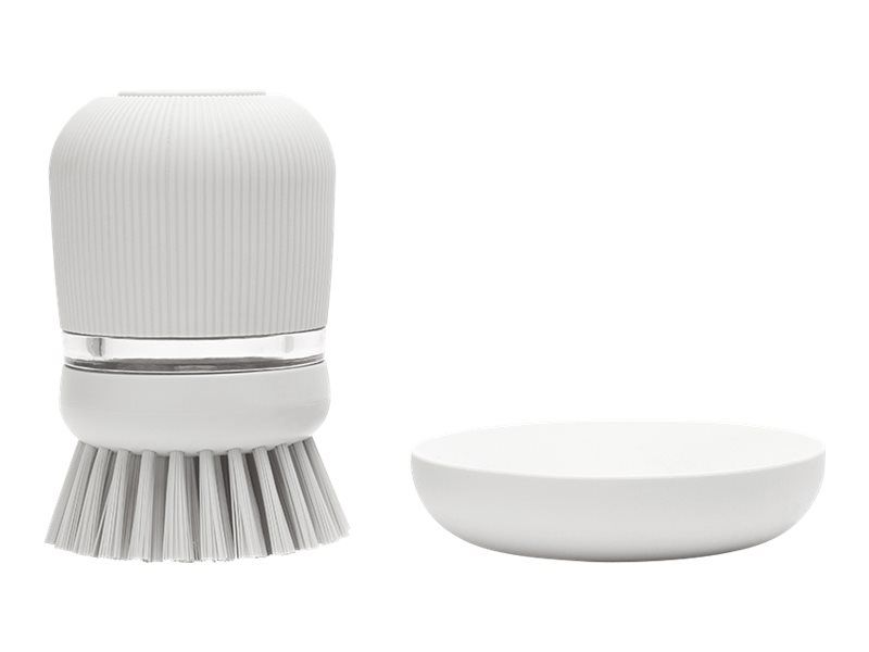 brabantia - soap dispensing dish brush - polyester - light grey