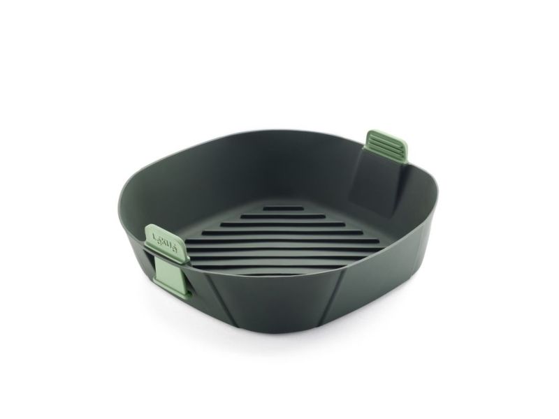 Lekue Silicone liner for hot air fryer, dark green, 25 cm