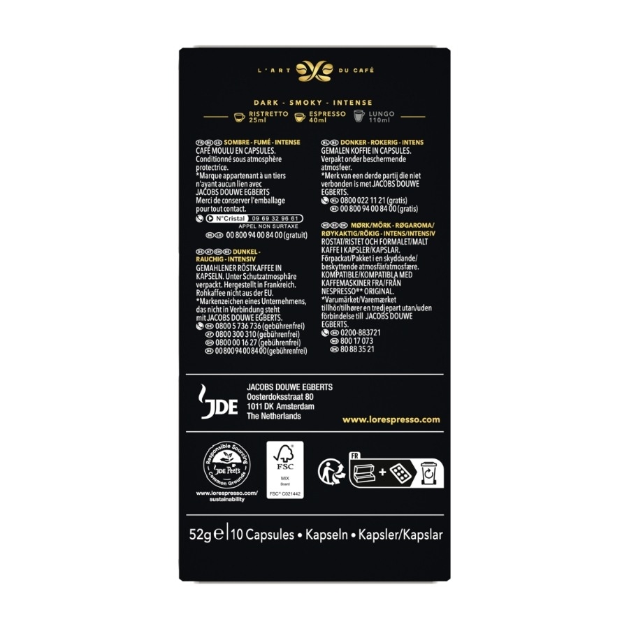 L'OR Capsules Espresso Onyx - 10 pcs billede 2