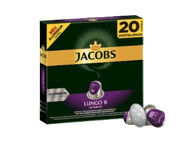 Jacobs LUNGO 8 INTENSO, Kaffekapsel, Lungo, Nespresso, 20 kopper, Kasse