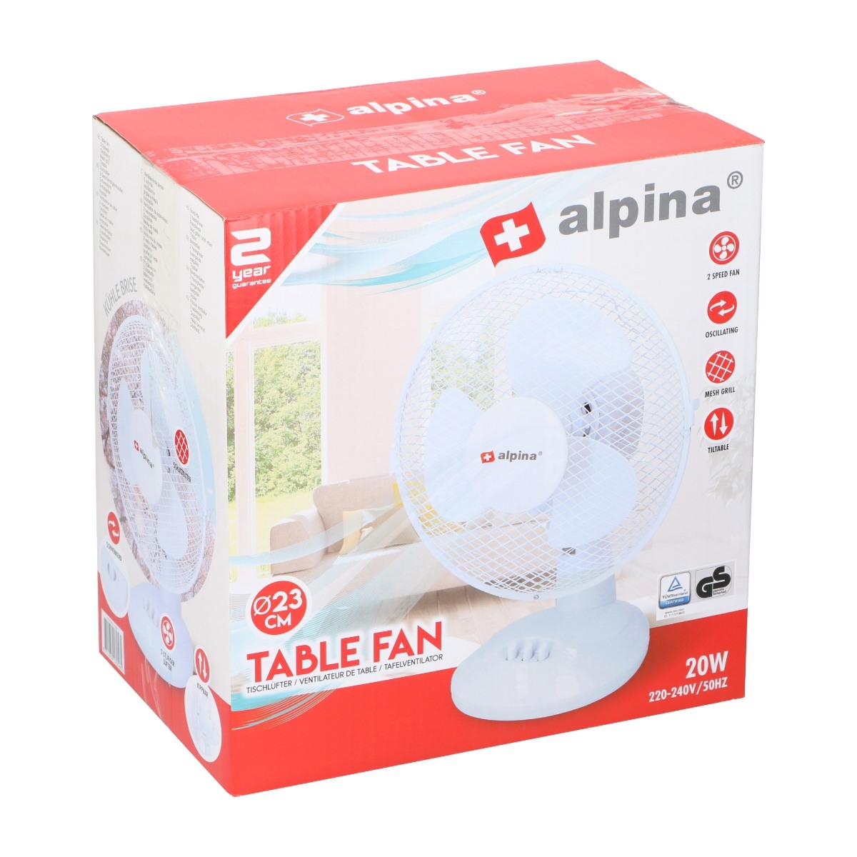 Alpina Bordventilator 23 cm, hvid billede 1