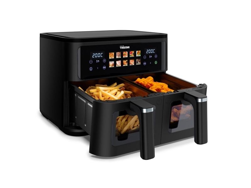 Tristar FR-9075, Varmluftsteger, 9 L, 60 °C, 200 °C, 60 min., Dobbelt