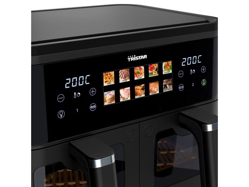 Tristar FR-9075, Varmluftsteger, 9 L, 60 °C, 200 °C, 60 min., Dobbelt