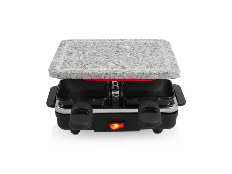 Tristar RA-2745 Raclette non-stick belægning, pilotlys, 4 pander, med grillsten Sort, Grå (RA-2745) billede 2